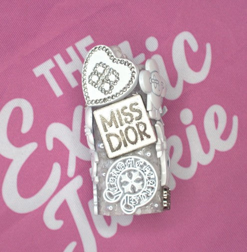 Lighter Case: White Bedazzle