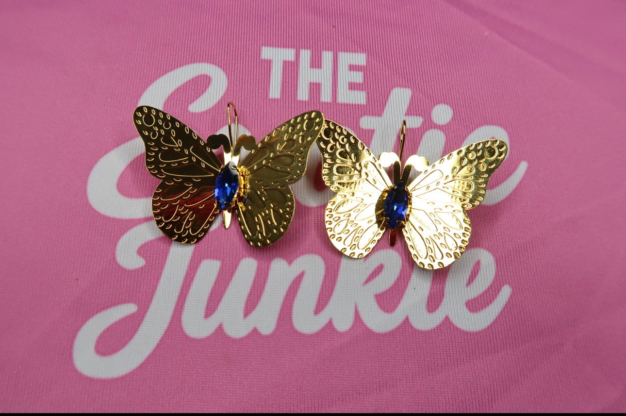Earrings ; Large Blue Butterfly 🦋